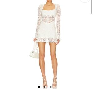 For Love And Lemons Lace Mini Dress in White